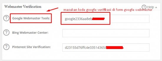 verifikasi google webmaster tools dengan all in one seo pack